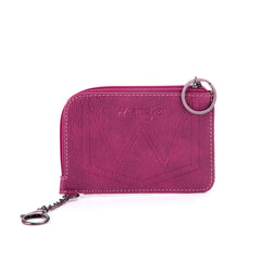 WG2203-W005 Wrangler Southwestern Art Print Mini Zip Card Case -Hot Pink