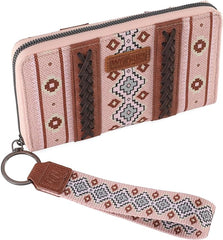 WG2203-W006  Wrangler Southwestern Art Print Wallet  Pink