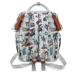 WG2204-91102   Wrangler Cowboy Printed Callie Backpack/Diaper Bag-Beige
