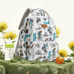 WG2204-91102   Wrangler Cowboy Printed Callie Backpack/Diaper Bag-Beige