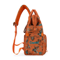 WG2204-91102   Wrangler Cowboy Printed Callie Backpack/Diaper Bag- Brown