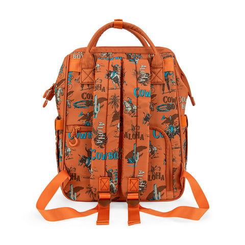 WG2204-91102   Wrangler Cowboy Printed Callie Backpack/Diaper Bag- Brown