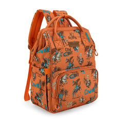 WG2204-91102   Wrangler Cowboy Printed Callie Backpack/Diaper Bag- Brown