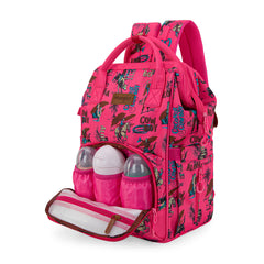 WG2204-91102   Wrangler Cowboy Printed Callie Backpack/Diaper Bag-Dark Pink