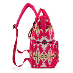 WG2204-91102   Wrangler Aztec Printed Callie Backpack/Diaper Bag- Hot Pink