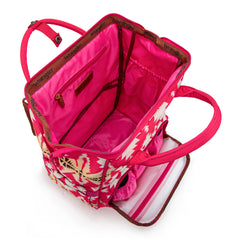 WG2204-91102   Wrangler Aztec Printed Callie Backpack/Diaper Bag- Hot Pink