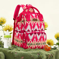 WG2204-91102   Wrangler Aztec Printed Callie Backpack/Diaper Bag- Hot Pink