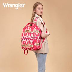 WG2204-91102   Wrangler Aztec Printed Callie Backpack/Diaper Bag- Hot Pink