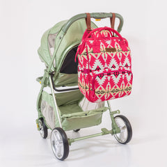WG2204-91102   Wrangler Aztec Printed Callie Backpack/Diaper Bag- Hot Pink