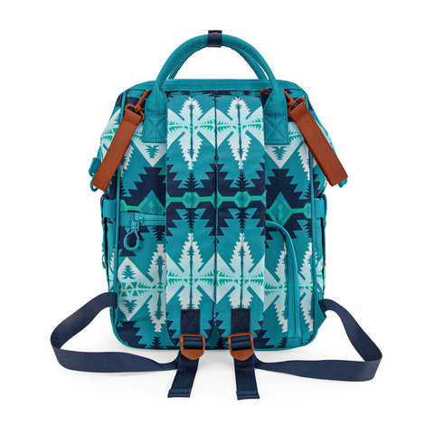 WG2204-91102   Wrangler Aztec Printed Callie Backpack/Diaper Bag- Jean