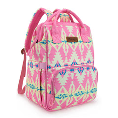 WG2204-91102   Wrangler Aztec Printed Callie Backpack/Diaper Bag- Pink