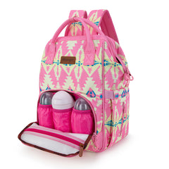 WG2204-91102   Wrangler Aztec Printed Callie Backpack/Diaper Bag- Pink