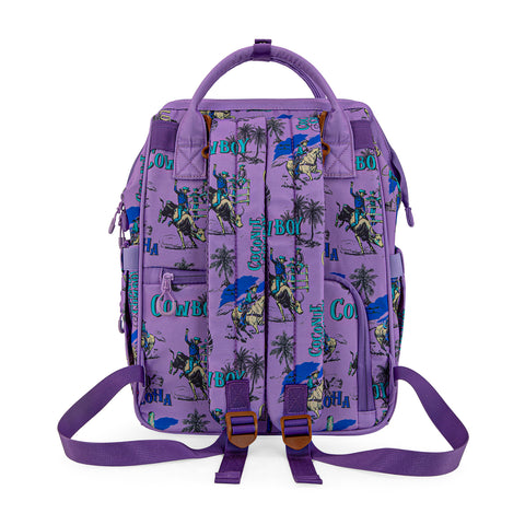 WG2204-91102   Wrangler Cowboy Printed Callie Backpack/Diaper Bag-Purple