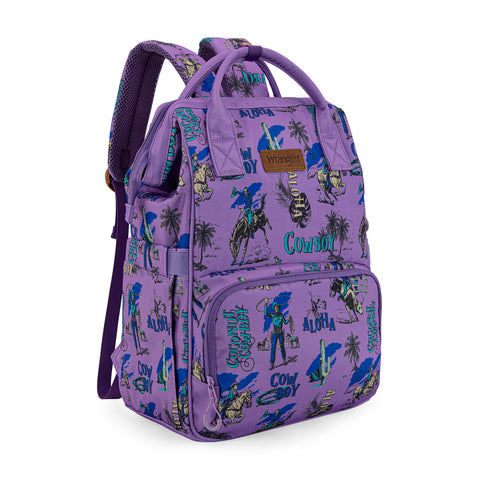 WG2204-91102   Wrangler Cowboy Printed Callie Backpack/Diaper Bag-Purple