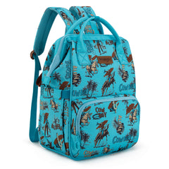 WG2204-91102   Wrangler Cowboy Printed Callie Backpack/Diaper Bag- Turquoise
