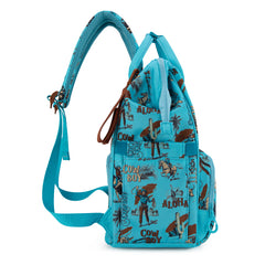 WG2204-91102   Wrangler Cowboy Printed Callie Backpack/Diaper Bag- Turquoise