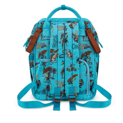 WG2204-91102   Wrangler Cowboy Printed Callie Backpack/Diaper Bag- Turquoise
