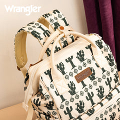 WG2204-9110   Wrangler Cactus Printed Callie Backpack/Diaper Bag- Beige