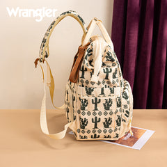 WG2204-9110   Wrangler Cactus Printed Callie Backpack/Diaper Bag- Beige