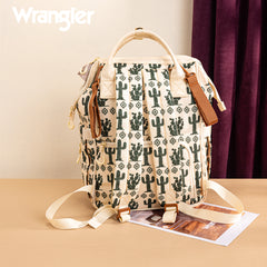 WG2204-9110   Wrangler Cactus Printed Callie Backpack/Diaper Bag- Beige