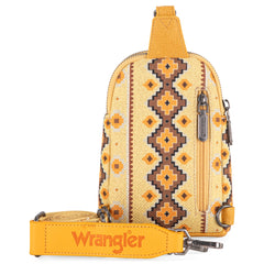 WG2205-210  Wrangler Aztec Print Crossbody Sling Chest Bag  - Yellow
