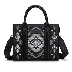 WG2206-8120S  Wrangler Aztec Pattern Print -Tote/Crossbody -Black