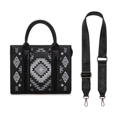 WG2206-8120S  Wrangler Aztec Pattern Print -Tote/Crossbody -Black