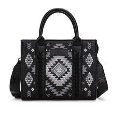 WG2206-8120S  Wrangler Aztec Pattern Print -Tote/Crossbody -Black