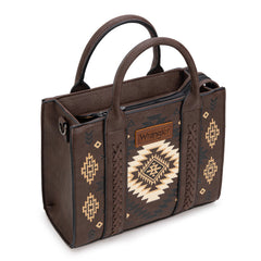 WG2206-8120S  Wrangler Aztec Pattern Print -Tote/Crossbody -Coffee