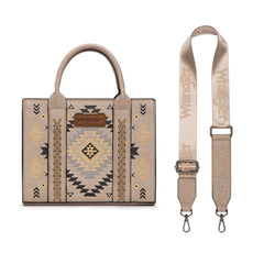 WG2206-8120S  Wrangler Aztec Pattern Print -Tote/Crossbody - Khaki