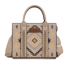 WG2206-8120S  Wrangler Aztec Pattern Print -Tote/Crossbody - Khaki