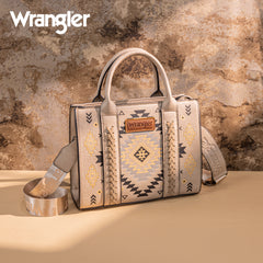 WG2206-8120S  Wrangler Aztec Pattern Print -Tote/Crossbody - Khaki