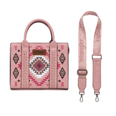 WG2206-81202S  Wrangler Aztec Pattern Print -Tote/Crossbody -Pink