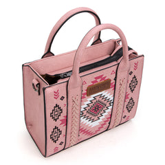 WG2206-81202S  Wrangler Aztec Pattern Print -Tote/Crossbody -Pink
