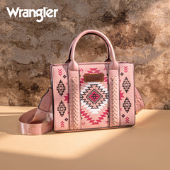 WG2206-81202S  Wrangler Aztec Pattern Print -Tote/Crossbody -Pink