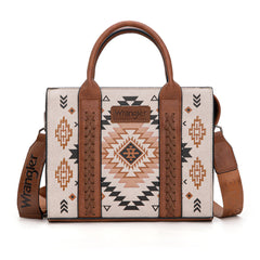 WG2206-8120S  Wrangler Aztec Pattern Print -Tote/Crossbody -Tan