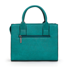 WG2206-8120S  Wrangler Aztec Pattern Print -Tote/Crossbody -Turquoise