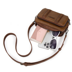 WG2207-30031  Wrangler Crossbody Purse With Wallet Compartment - Dark Khaki