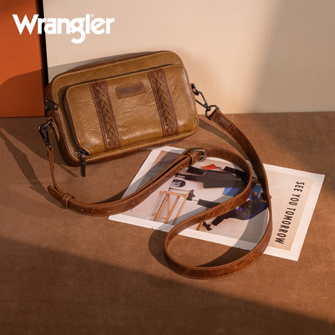 WG2207-30031  Wrangler Crossbody Purse With Wallet Compartment - Dark Khaki