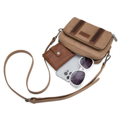 WG2207-30031  Wrangler Crossbody Purse With Wallet Compartment - Khaki
