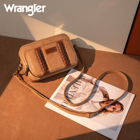 WG2207-30031  Wrangler Crossbody Purse With Wallet Compartment - Khaki