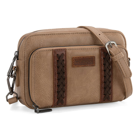 WG2207-30031  Wrangler Crossbody Purse With Wallet Compartment - Khaki