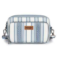 WG2207-3006  Wrangler Stripe Printed Crossbody Purse With Wallet Compartment - Jean