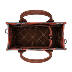 WG2209-8120S  Wrangler Aztec Pattern Dual Sided Print -Tote/Crossbody -Burgundy
