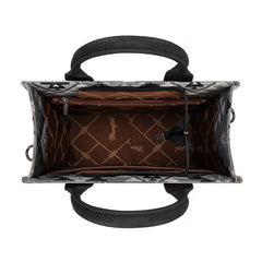 WG2209-8120S  Wrangler Aztec Pattern Dual Sided Print -Tote/Crossbody -Black