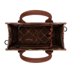 WG2209-8120S  Wrangler Aztec Pattern Dual Sided Print -Tote/Crossbody -Brown