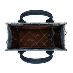 WG2209-8120S  Wrangler Aztec Pattern Dual Sided Print -Tote/Crossbody -Jean