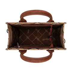 WG2209-8120S  Wrangler Aztec Pattern Dual Sided Print -Tote/Crossbody - Light Brown