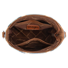 WG221-8360  Wrangler Aztec Distressed Print Dual Sided Print Crossbody-Jean