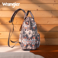 WG2210-9110  Wrangler Aztec Printed Callie Backpack - Grey